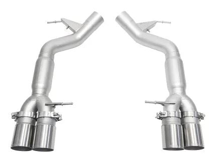 BMW F06 / F12 / F13 M6 Resonated Muffler Bypass Exhaust - 3.5" Straight Cut Single Wall Tips - (Brushed) - SOUL Performance