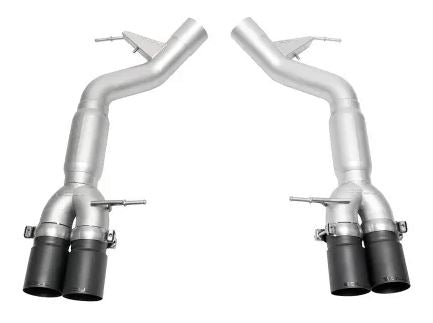 BMW F06 / F12 / F13 M6 Resonated Muffler Bypass Exhaust - 3.5" Straight Cut Single Wall Tips - (Satin Black) - SOUL Performance
