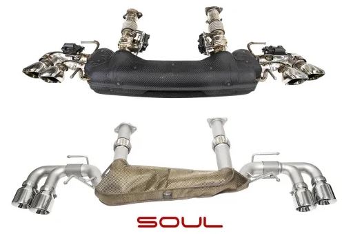 Chevrolet C8 Corvette Performance Rear Exhaust System - 4" Dual Wall Straight Cut Tips - Brushed - SOUL Performance