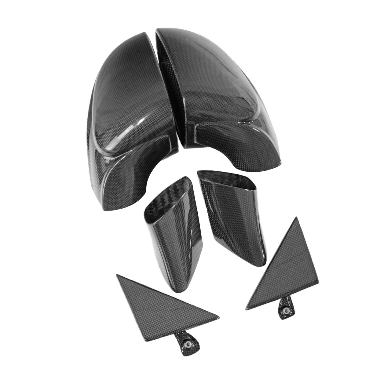 Fabspeed Carbon Fiber Side Mirrors w/Outer Door Triangle Trim - Ferrari 458 Speciale/Aperta