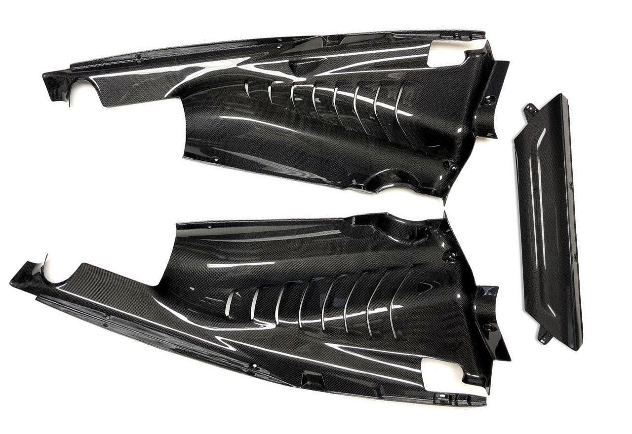 Fabspeed Carbon Fiber 3 Piece Engine Bay Set - Ferrari 488 Pista