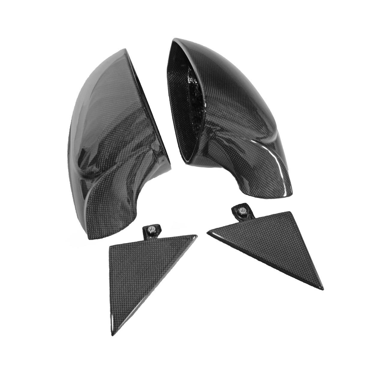 Fabspeed Carbon Fiber Mirror Housings With Triangle Trim - Ferrari 488 Pista