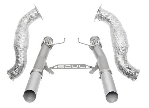 McLaren 720S 3.5" Sport Exhaust Package - Straight Cut Silver Ceramic Tips - SOUL Performance