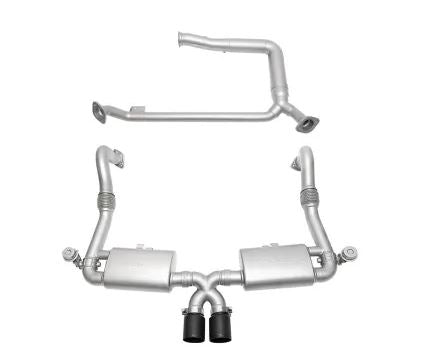 Porsche 718 Cayman / Boxster Competition Package - (Valved) - "Long" Black Chrome Tips - SOUL Performance