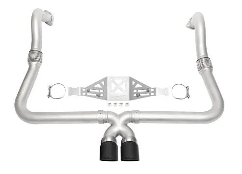 Porsche 718 Cayman / Boxster Track Package - (Non-Valved) - PDK Trans - Straight Cut Single Wall Tips (Satin Black)