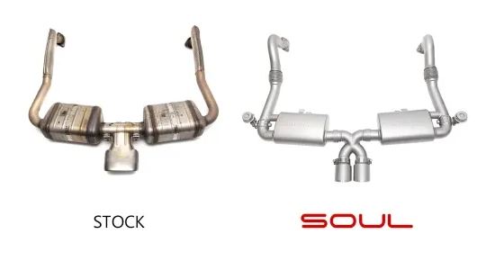 Porsche 718 Cayman / Boxster Valved Exhaust System - Straight Cut Single Wall Tips (Signature Satin) - SOUL Performance