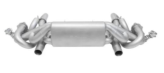 Porsche 718 GT4 / Spyder / GTS Cayman Valved Exhaust System - Polished Straight Cut Double Wall Tips - No Valve Controller - SOUL Performance