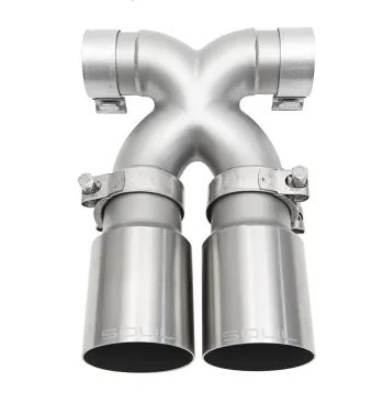 Porsche 981 Cayman / Boxster Performance Exhaust System - Straight Cut Single Wall Tips (Signature Satin) - SOUL Performance