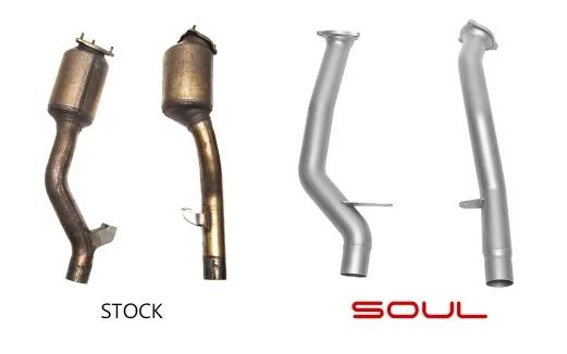 Porsche 958 / 958.2 Cayenne Turbo / Turbo S Secondary Cat Bypass Pipes - SOUL Performance