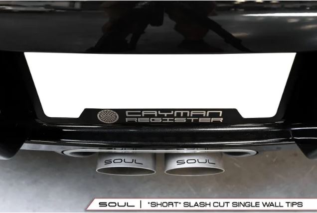 Porsche 987.1 Cayman / Boxster Bolt-On X-Pipe With Tips - "Standard" Straight Cut Single Wall Tips - SOUL Performance