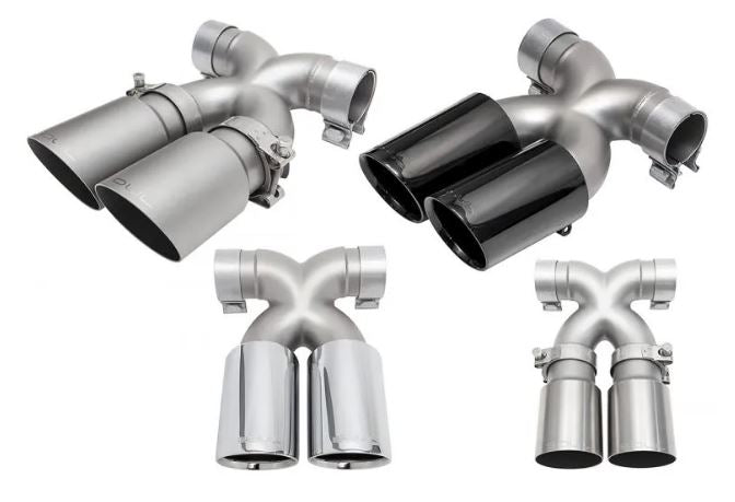 Porsche 987.2 / 981 Cayman / Boxster Bolt-On X-Pipe With Tips - Straight Cut Single Wall Tips (Signature Satin) - SOUL Performance
