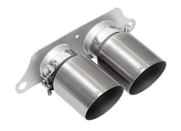 Porsche 992 GT3 Performance Exhaust System - 4" Straight Cut Single Wall Tips (Brushed Finish) - SOUL Performance
