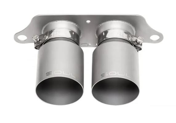 Porsche 991.1 GT3 / GT3 RS Bolt-On Exhaust Tips - 4" Straight Cut Single Wall Tips (Signature Satin) - SOUL Performance