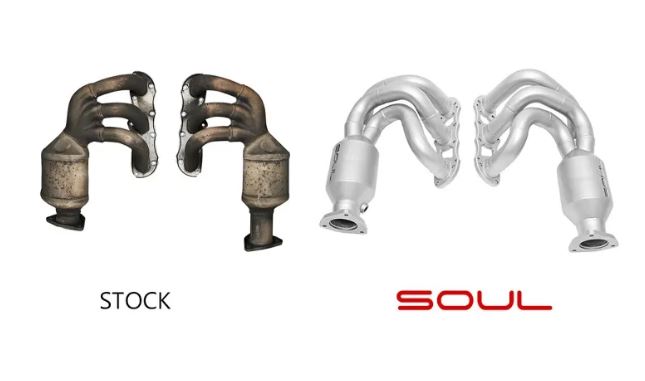 Porsche 991.1 Carrera Long Tube Street Headers (w/ HJS HD 200 Cell Cats) - SOUL Performance