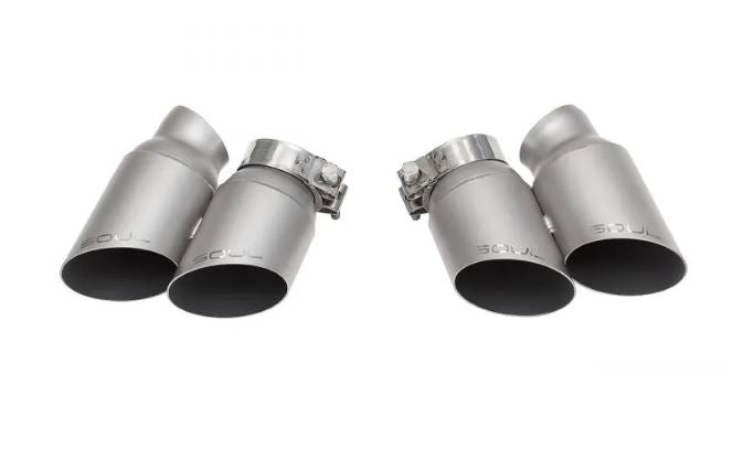 Porsche 991.1 / 991.2 Turbo Bolt On Exhaust Tips - GT2 Style Single Wall (Signature Satin) - SOUL Performance