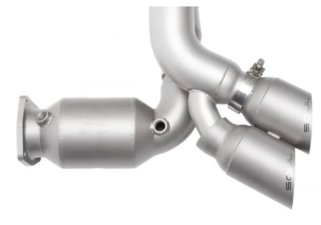 Porsche 991.1 Turbo Sport X-Pipe Exhaust System (includes Sport Catalytic Converters) - resuse factory tips - SOUL Performance