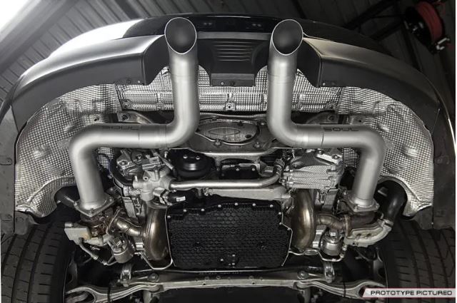 Porsche 991.2 Carrera (with PSE) Trackback Turbo Back Exhaust System - 3" Turn Down Tips (Signature Satin) - SOUL Performance