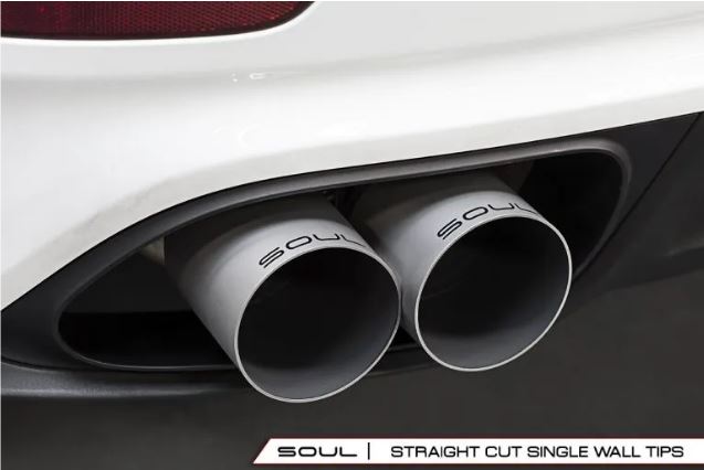 Porsche 991.1 / 991.2 Turbo X-Pipe Exhaust - Straight Cut Single Wall Tips (Signature Satin) - SOUL Performance