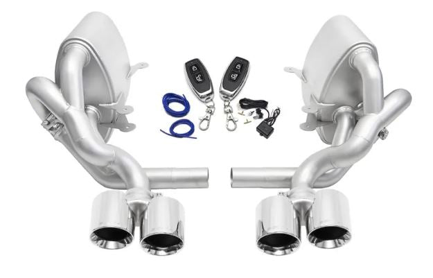 Porsche 997.1 Carrera Valved Exhaust (for PSE) - Polished Chrome Tips - SOUL Performance