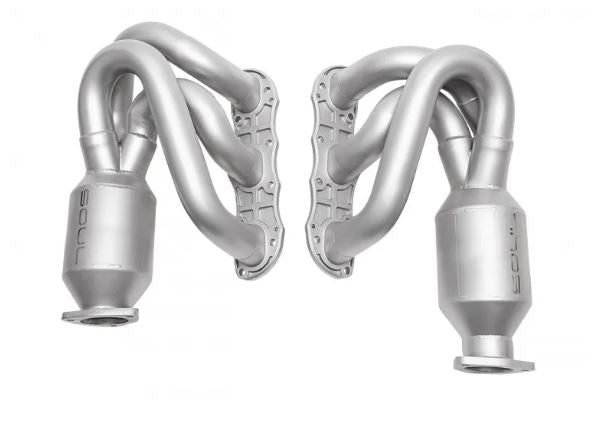 Porsche 997.2 Carrera Long Tube Street Headers (w/ HJS HD 200 Cell Cats) - SOUL Performance