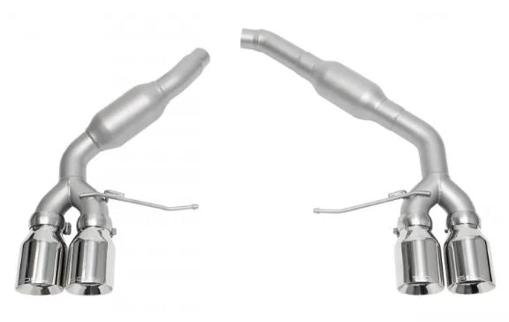 Porsche Macan 2.0T Resonated Muffler Bypass Exhaust - 4" Dual Wall Slash Cut Tips - Polished - SOUL Performance