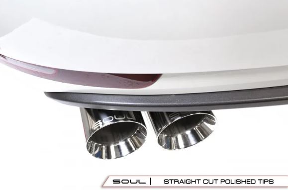 Porsche Macan 2.0T Resonated Muffler Bypass Exhaust - 4" Dual Wall Straight Cut Tips - Polished - SOUL Performance