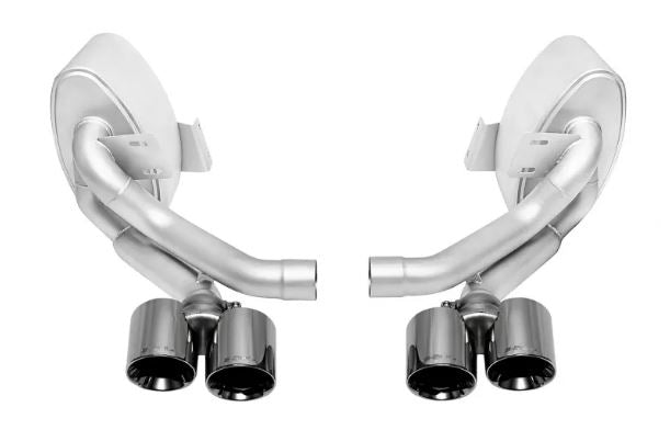Porsche 997.2 Carrera Sport Side Mufflers - Black Chrome Tips - SOUL Performance