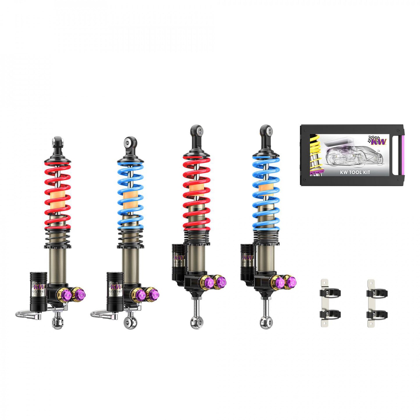 KW COILOVER KIT 3097100A V5 PORSCHE CARRERA GT (980) SPECIAL EDITION WITH RED & BLUE SPRINGS