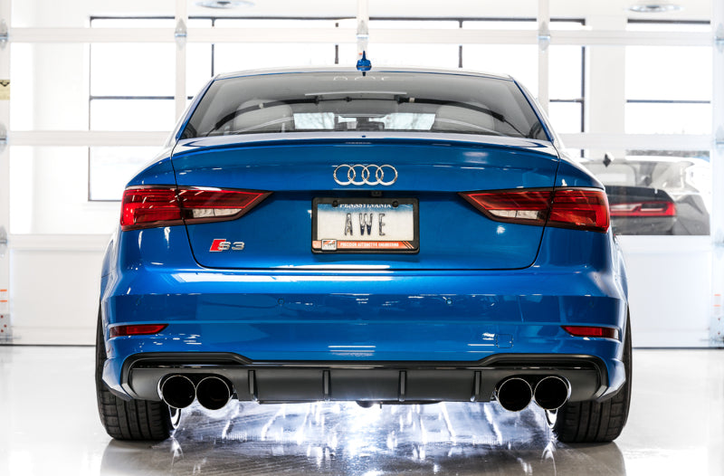 AWE Tuning Audi 8V S3 SwitchPath Exhaust w/Diamond Black Tips 102mm