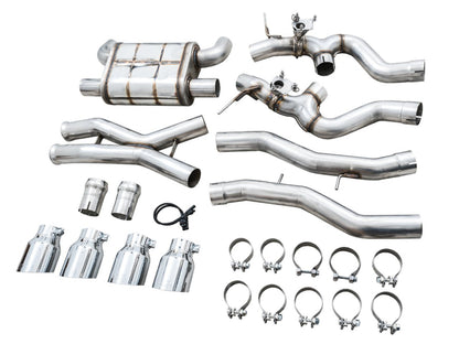 AWE SwitchPath Catback Exhaust for BMW G8X M3/M4 - Chrome Silver Tips