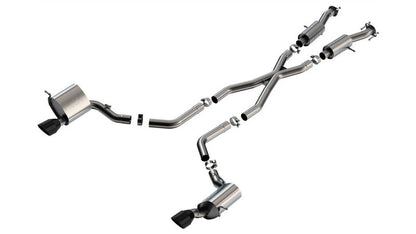 Borla 15-21 Jeep Grand Cherokee SRT 6.4L V8 AWD S-Type Cat-Back Exhaust System - Black Tips T-304SS