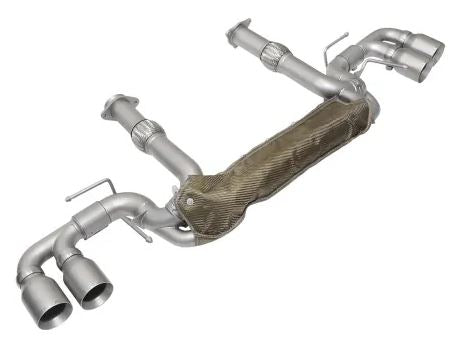 Chevrolet C8 Corvette Valved Exhaust System - 4" Dual Wall Slash Cut Tips - Signature Satin