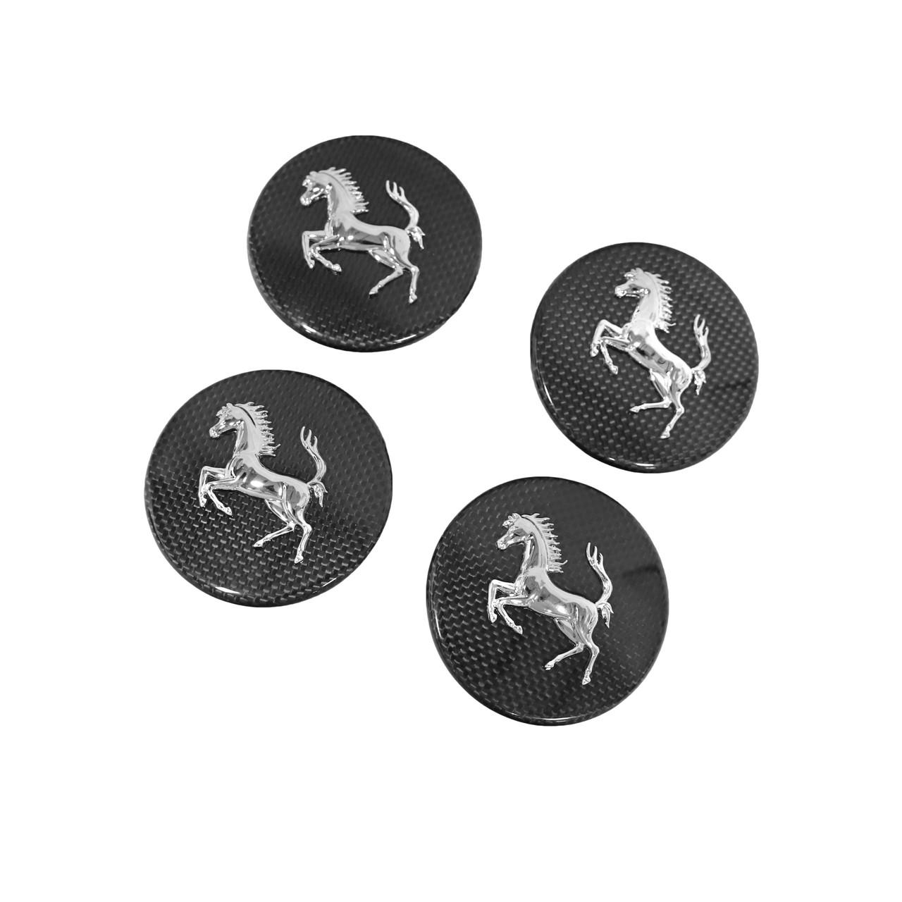 Fabspeed Carbon Fiber Ferrari Replica Center Wheel Caps With Cavallino - Ferrari