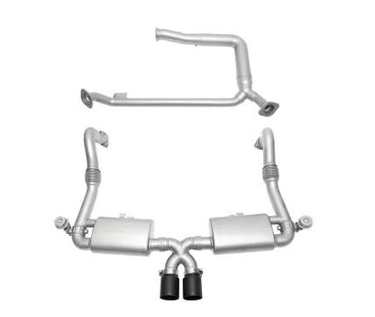 Porsche 718 Cayman / Boxster Competition Package - (Valved) - "Long" Black Chrome Tips - SOUL Performance