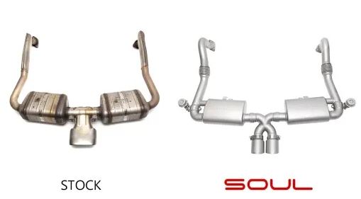 Porsche 718 Cayman / Boxster Sport Package - (Non-Valved) - PDK Trans - Straight Cut Single Wall Tips (Brushed Finish) - SOUL Performance