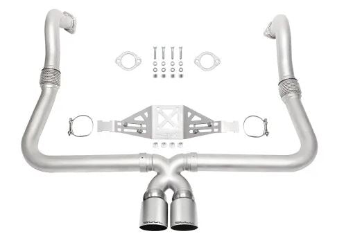 Porsche 718 Cayman / Boxster Performance Exhaust System - Manual Trans - Straight Cut Single Wall Tips  (Signature Satin) - SOUL Performance