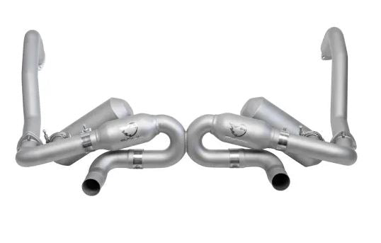 Porsche 718 GT4 / Spyder / GTS Cayman Race Exhaust (Resonated) - Polished Straight Cut Double Wall Tips - SOUL Performance