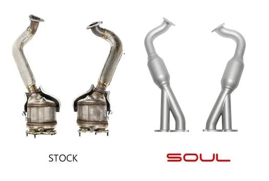 Porsche 718 GT4 / Spyder / GTS Cayman Resonated Over Axle Pipes - Jet Hot Classic Polish Ceramic Coated - SOUL Performance