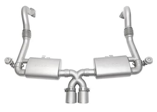 Porsche 718 Cayman / Boxster Street Package - (Valved) - Straight Cut Single Wall Tips  (Signature Satin) - SOUL Performance