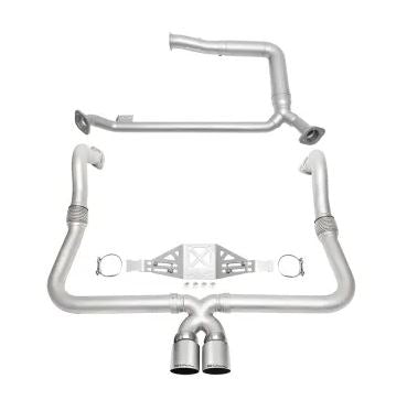 Porsche 718 Cayman / Boxster Track Package - (Non-Valved) - Manual Trans - Slash Cut Single Wall Tips (Brushed Finish) - SOUL Performance