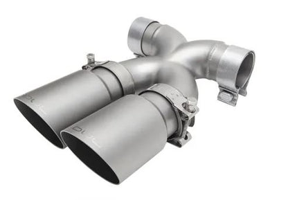 Porsche 981 Cayman / Boxster Performance Exhaust System - Slash Cut Single Wall Tips  (Brushed Finish) - SOUL Performance