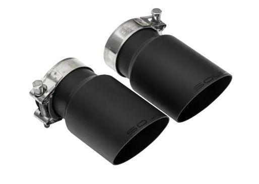 Porsche 981 Cayman / Boxster Performance Exhaust System - Slash Cut Single Wall Tips  (Satin Black) - SOUL Performance