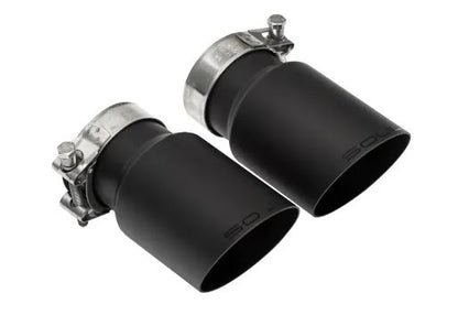 Porsche 981 Cayman / Boxster Performance Exhaust System - Slash Cut Single Wall Tips  (Satin Black) - SOUL Performance