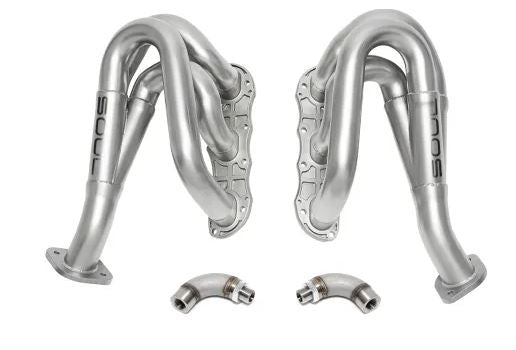 Porsche 981 Cayman / Boxster Competition Headers (catless) with Spacers (pair) - SOUL Performance