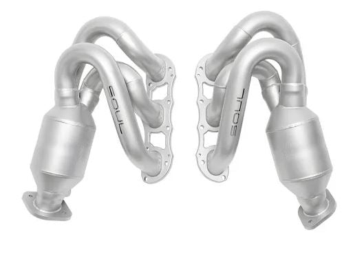 Porsche 981 Cayman / Boxster Long Tube Street Headers (w/ HJS 200 cell catalytic converters) - SOUL Performance