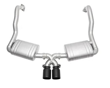 Porsche 981 GT4 / Spyder Performance Exhaust System - Slash Cut Single Wall Tips (Satin Black) - SOUL Performance