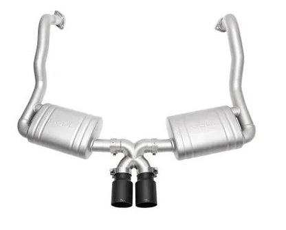 Porsche 981 GT4 / Spyder Performance Exhaust System - Slash Cut Single Wall Tips (Satin Black) - SOUL Performance