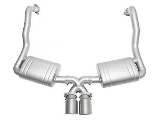 Porsche 981 GT4 / Spyder Performance Exhaust System - Slash Cut Single Wall Tips  (Brushed Finish) - SOUL Performance