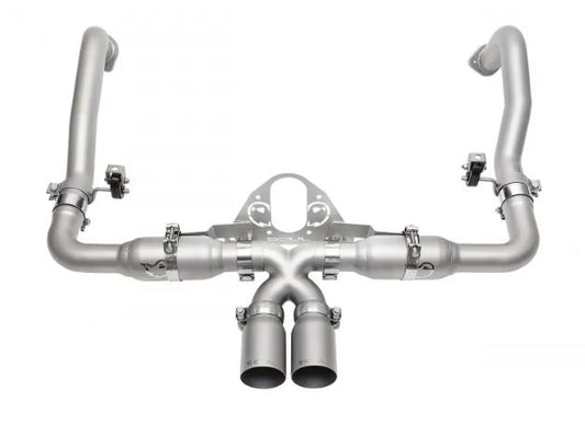 Porsche 981 GT4 / Spyder Race Exhaust System - Manual Trans - Slash Cut Single Wall Tips (Signature Satin) - SOUL Performance