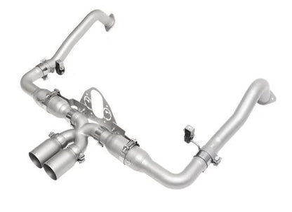 Porsche 981 Cayman / Boxster Race Exhaust System - PDK Trans - Slash Cut Single Wall Tips (Brushed) - SOUL Performance